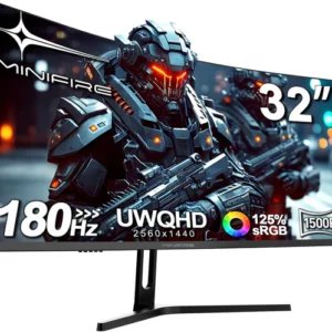 Brand New Gaming Curved Monitor MINIFIRE 32 inch UWQHD IPS 180HZ 2HDMI 2 DP MFG32C3Q