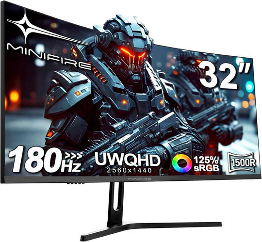 Brand New Gaming Curved Monitor MINIFIRE 32 inch UWQHD IPS 180HZ 2HDMI 2 DP MFG32C3Q